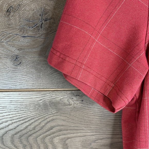 Van Heusen Polo Mens Size L Plaid Short Sleeve Shirts 1 Red & 1 Grey Lot Of 2 - Picture 10 of 15